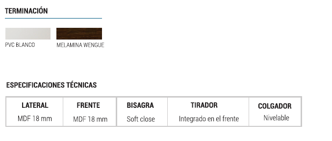 Muebles Schneider - Linea: Atenas - VANITORY COLGANTE 80 ATENAS PVC Color: BLANCO SATINADO - VC80ATPBS