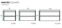 Muebles Schneider - Linea: Nature - VANITORY COLGANTE 100 PIANO Color: CAJU - VC100PIC