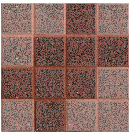 Losetas Granalladas Sectorizadas 40x40 - Rojo Dragon 16 Panes "Nudo" - BLANGINO