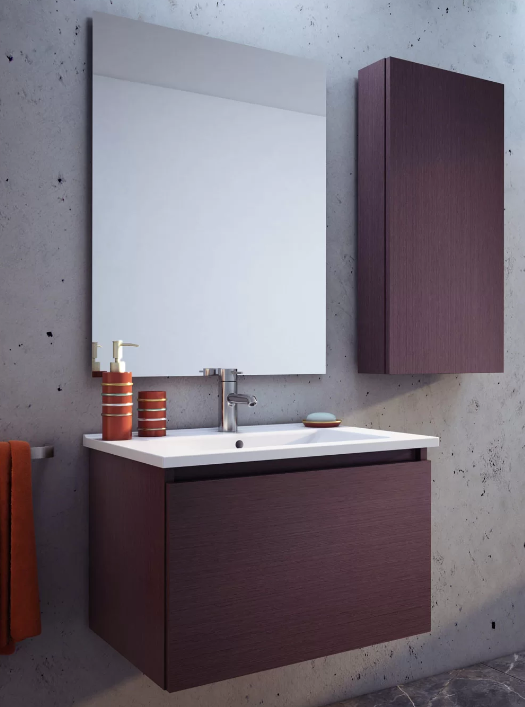 Muebles Schneider - Linea: City - VANITORY COLGANTE 80 CITY PVC Color: WENGUE - VC80CTW