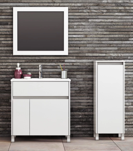 Muebles Schneider - Linea: Nature - VANITORY 80 NATURE Color: BLANCO BRILLANTE - V80NAPBB