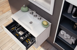 [V80PITXB] Muebles Schneider - Linea: Nature - VANITORY 80 PIANO Color: BLANCO TEXTURADO - V80PITXB