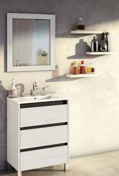 [V100PITXB] Muebles Schneider - Linea: Nature - VANITORY 100 PIANO Color: BLANCO TEXTURADO - V100PITXB