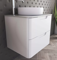 [V2C60UNB] Muebles Schneider - Linea: UNIQUE - Vanitory colgante c/tapa 60 cm - 2 cajones - Color: Blanco